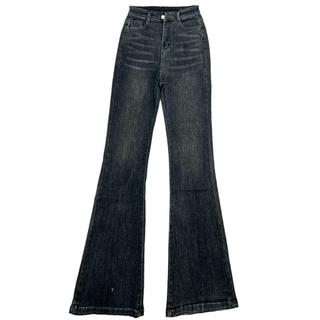 Quần jeans loe khói trầm may ống dài 100cm Yến Tee , chất jeans cao cấp mềm , co dãn tốt