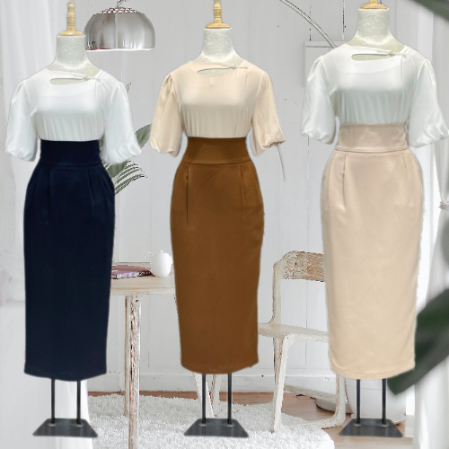 Chân Váy Bút Chì Dáng BAGGY Che Bụng Dài 85cm Hack Chiều Cao,Chất Liệu Vitex, Thời Trang Công Sở Nữ_CV92
