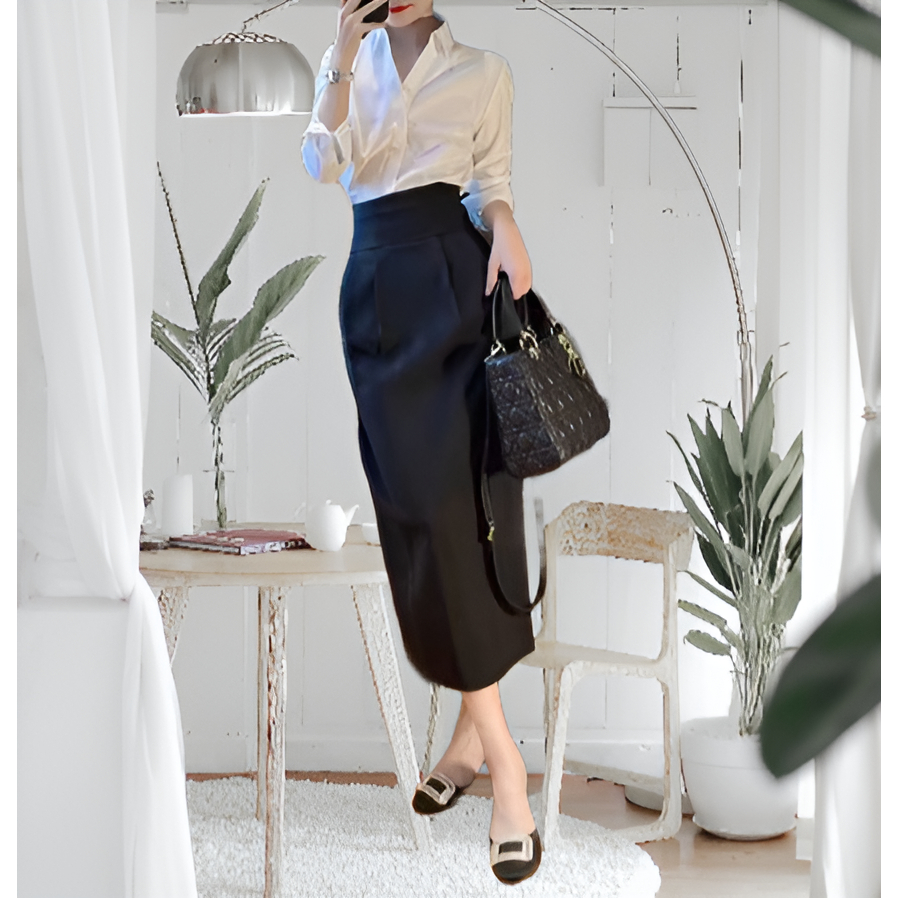 Chân Váy Bút Chì Dáng BAGGY Che Bụng Dài 85cm Hack Chiều Cao,Chất Liệu Vitex, Thời Trang Công Sở Nữ_CV92
