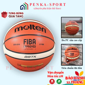 Bóng rổ da Molten GG7X Chính Hãng + Tặng Kim bơm và Túi lưới đựng bóng Da thật 100% Bảo hành 12 tháng mọi lỗi SIÊU HOT