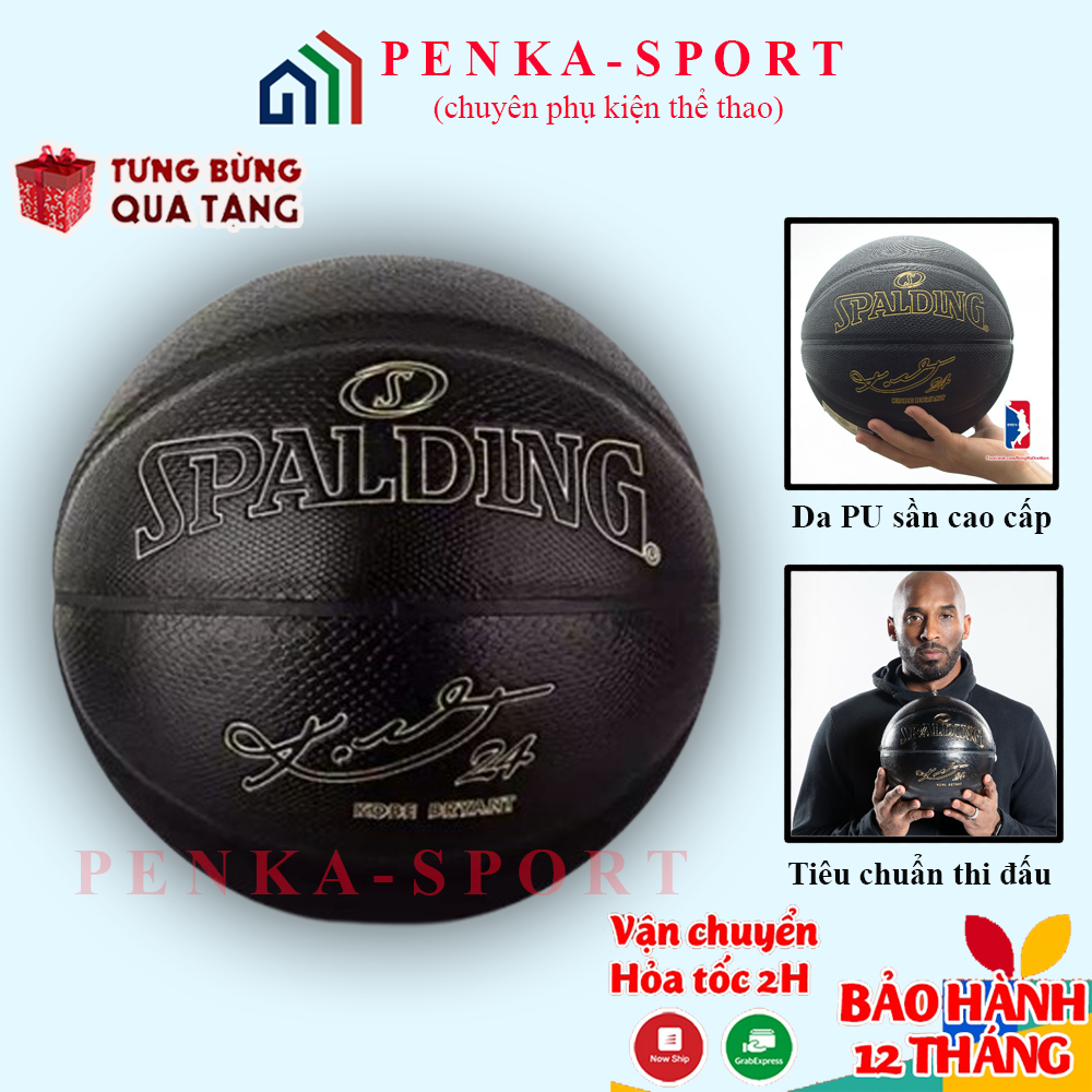 Quả Bóng Rổ Da Spalding Kobe (Size7) –Bóng Rổ Da Bản Kobe Bryant + Tặng Kim bơm, Túi lưới BẢO HÀNH DA 12 Tháng