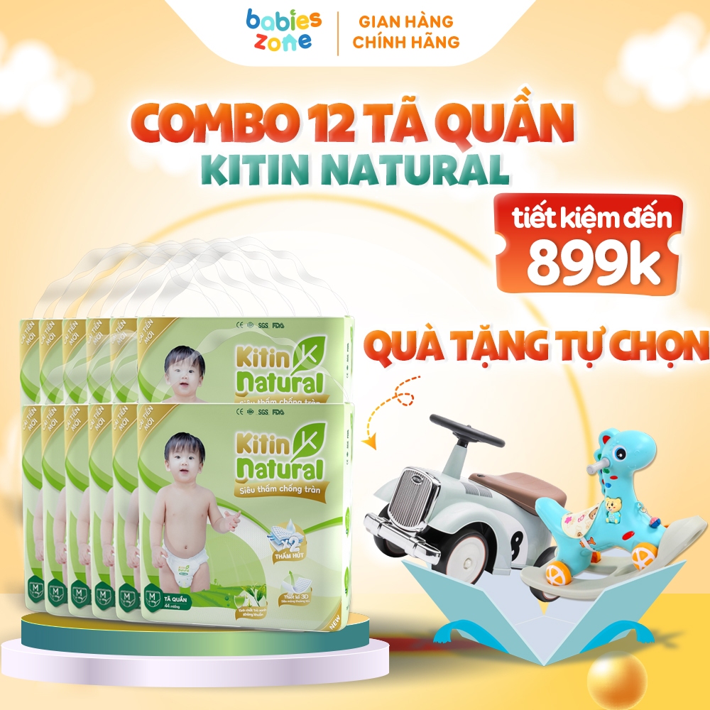 [12 BỊCH + XE UMO] Tã Bỉm Quần KITIN NATURAL đủ size mỏng thoáng 2mm ...