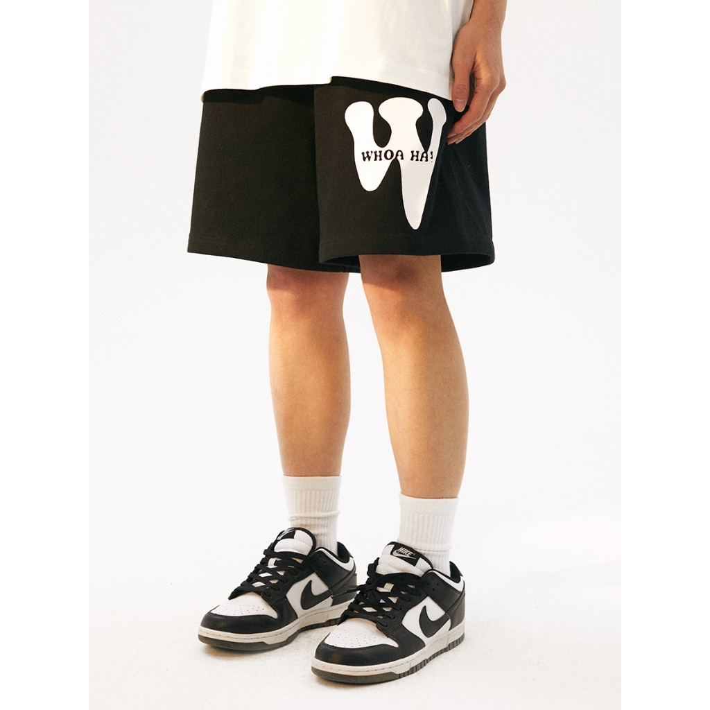 Quần Short Dây Rút Dáng Rộng Phong Cách RETRO RedLabel In Họa Tiết Chữ W Đường Phố Cho Nam Và Nữ