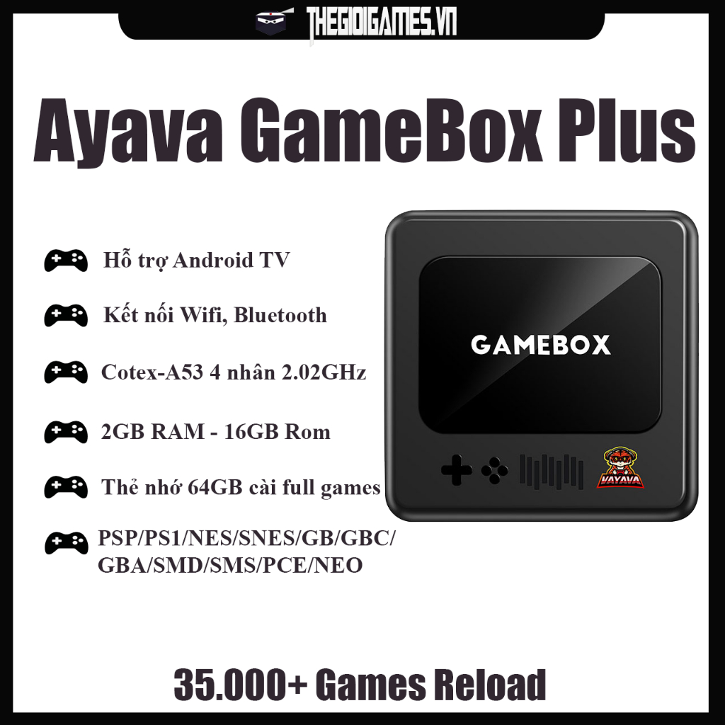 Máy Game Retro VAYAVA Game Box Plus Hơn 35.000+ Trò Chơi Shopee