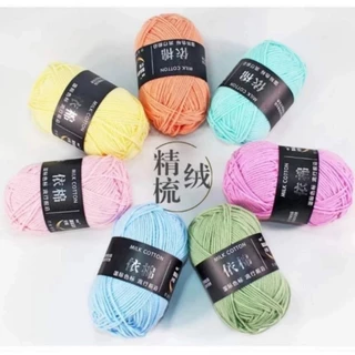 Len Milk cotton mác đen  , 50g full bảng màu