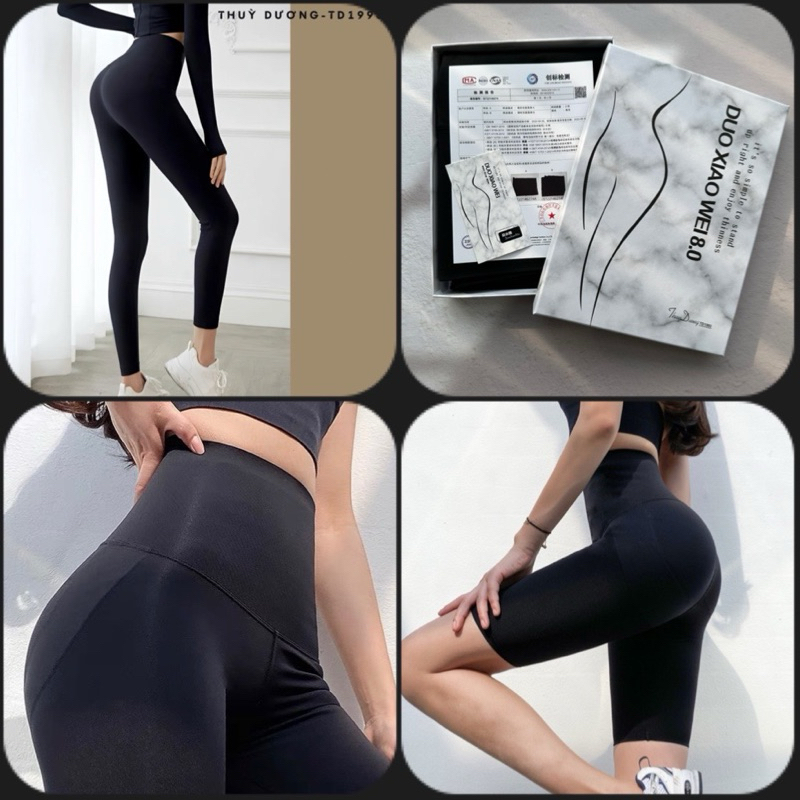 ( LOẠI 1)Quần legging 8.0 định hình nâng mông chất su đúc full hộp chống tia UV UPF 50+ có BIGSIZE Boochic Duoxiaowei