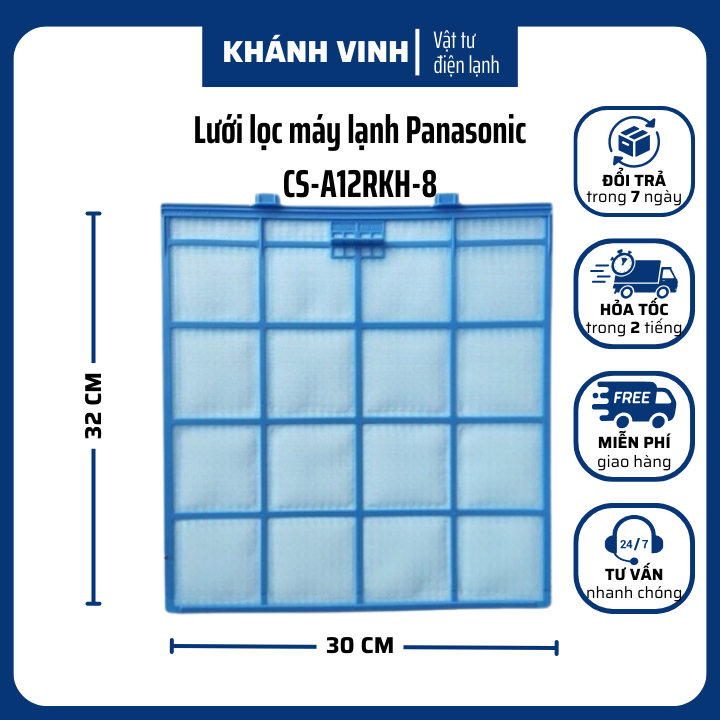 Bộ 2 lưới lọc điều hòa máy lạnh PANASONIC 30cm x 32cm (1hp và 1,5hp) Lưới lọc bụi máy lạnh Pana