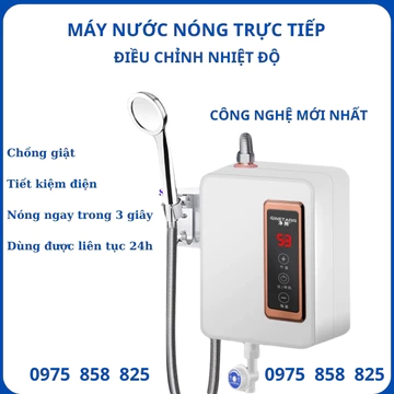 Máy nước nóng trực tiếp, Bình nước nóng trực tiếp, Máy nước nóng tặng vòi sen, Nóng nhanh, lắp đặt dễ dàng.