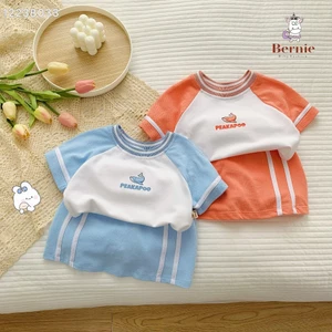 Set thể thao áo phông phối chân váy cho bé, bộ thun cộc tay phong cách thể thao phối chân váy có lớp lót Bernie