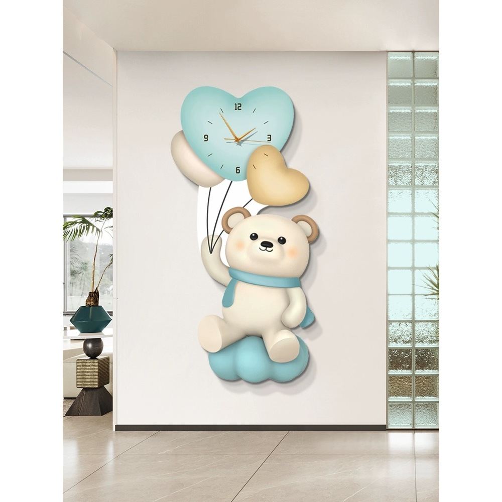 Tranh gấu và bóng bay treo phòng khách, phòng ngủ làm quà tặng và decor