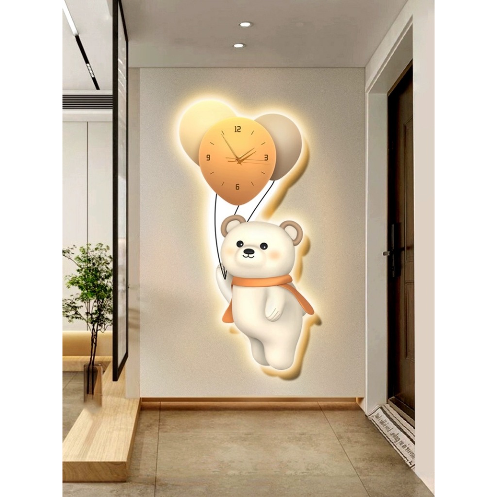Tranh gấu và bóng bay treo phòng khách, phòng ngủ làm quà tặng và decor