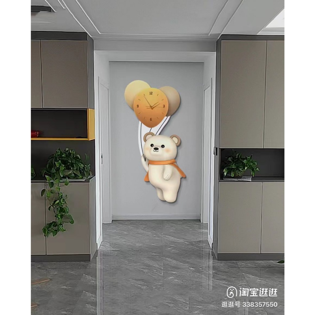 Tranh gấu và bóng bay treo phòng khách, phòng ngủ làm quà tặng và decor