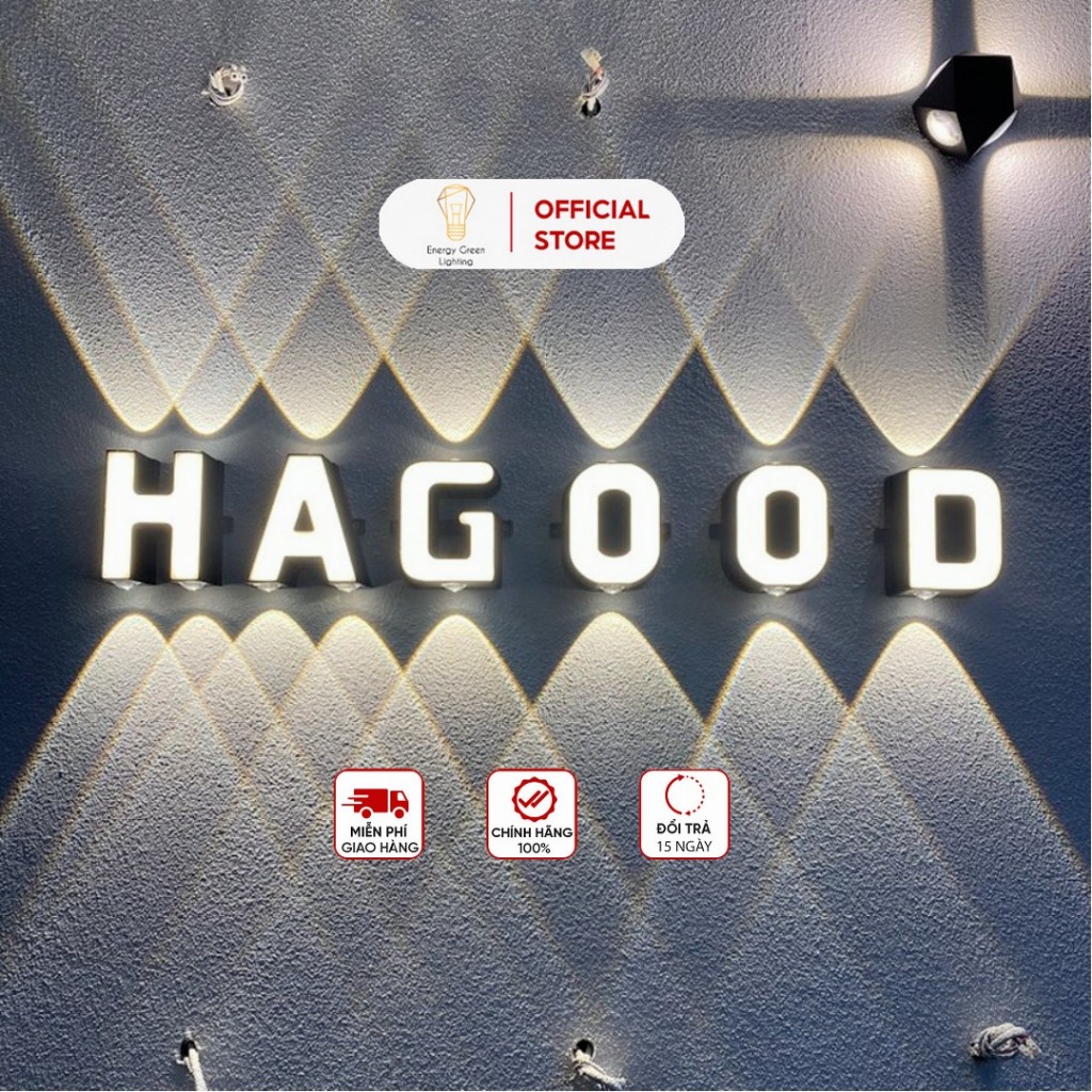 Ảnh Đèn Tường, Đèn Ngoài Trời Energy Green Lighting Trang Trí Bảng Chữ Cái A - Z - Thân Nhôm Chống Nước - Chip LED Siêu Sáng 1