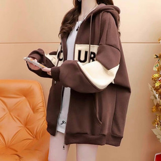 ÁO KHOÁC NỈ FORM RỘNG PHỐI VIỀN MÀU NGANG CHỮ OUR THÊU BASIC THỜI TRANG