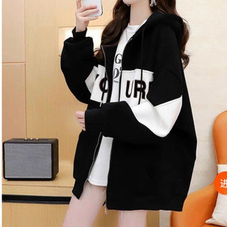 ÁO KHOÁC NỈ FORM RỘNG PHỐI VIỀN MÀU NGANG CHỮ OUR THÊU BASIC THỜI TRANG