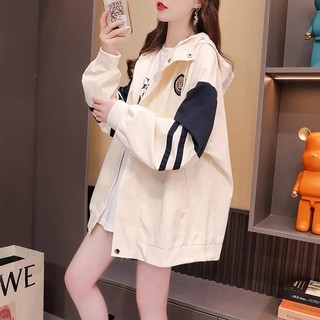 Áo Khoác Dù Nữ Phối Viền Màu Ngang Tay Logo Thêu Cực Đẹp Chống Nắng Tốt
