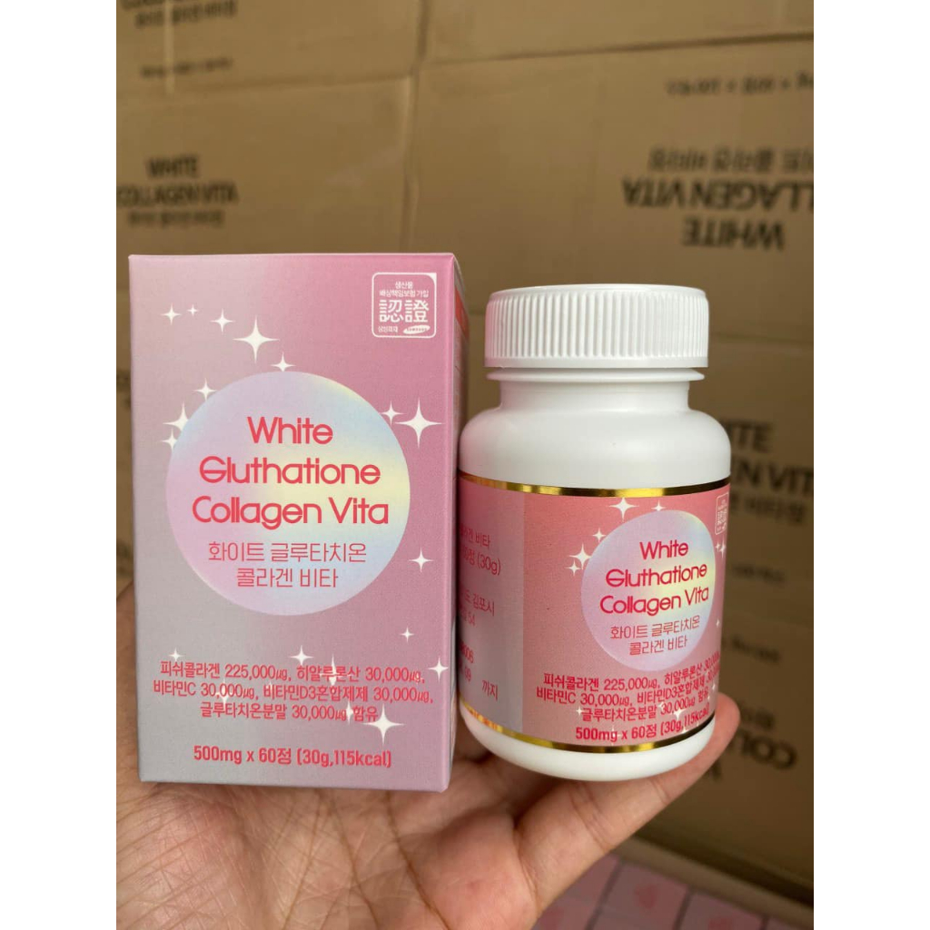 beau white glutathione ShopLILA.VIÊN UỐNG TRẮNG DA TỔNG HỢP COLLAGEN VITA 60 VIÊN HÀN QUỐC - 16032 Glutathione Vita Glow Spicule حبوب لتفتيح البشرة بسرعة BAC Water:No BAC water