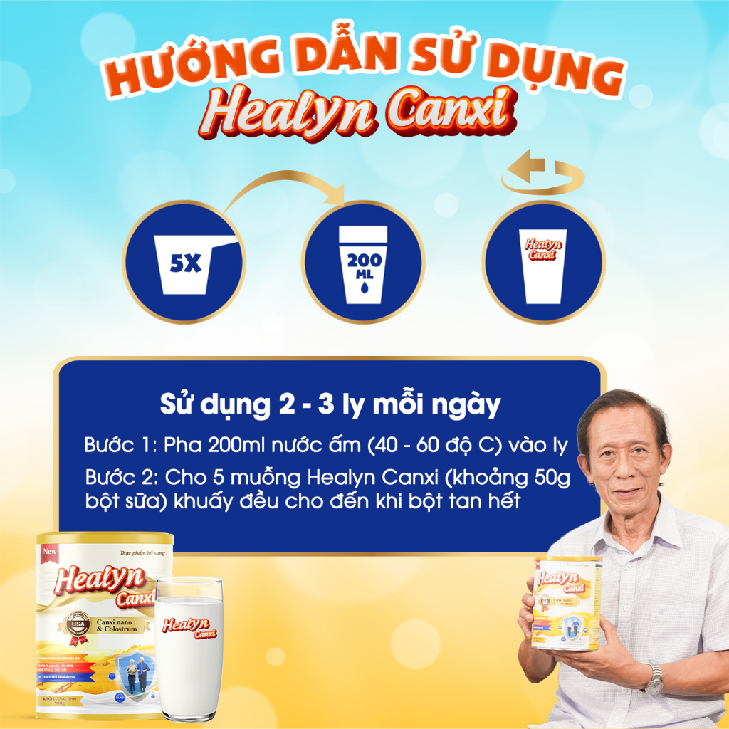 Ảnh Thùng 12 HEALYN CANXI [Tặng 5] Ngừa Loãng Xương, Biến Chứng Xương Khớp, Tăng Cường Miễn Dịch - Lon 800g 3