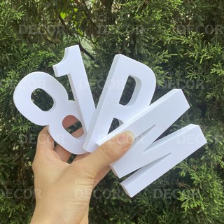 Chữ Cái In Hoa 10cm T1 In Hoa Chất Liệu Fomex trang trí nhà cửa, biển quảng cáo, chữ màu trắng decor quán