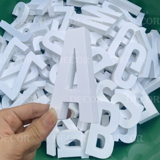 Chữ Cái In Hoa 10cm T1 In Hoa Chất Liệu Fomex trang trí nhà cửa, biển quảng cáo, chữ màu trắng decor quán