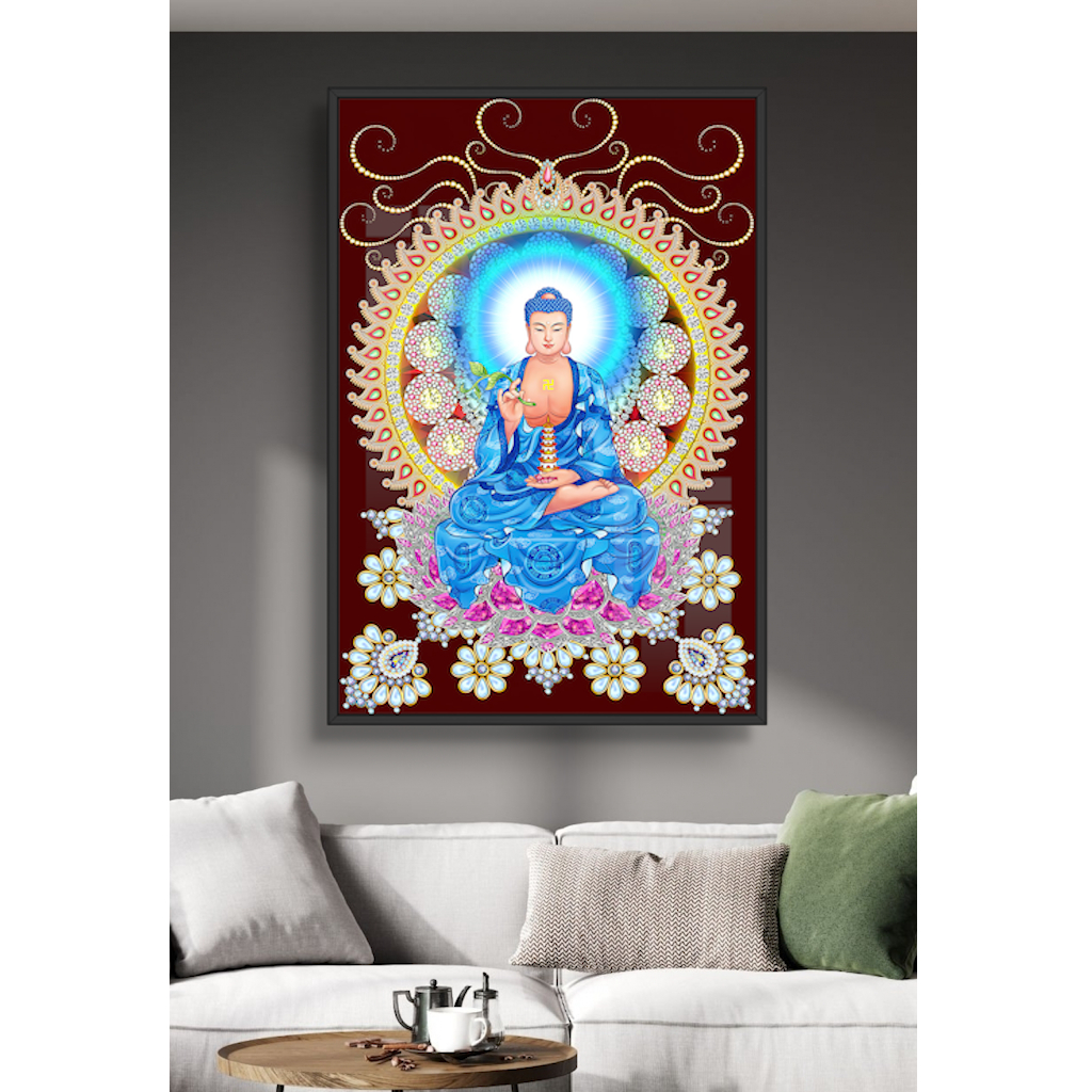 Tranh NAM MÔ DƯỢC SƯ LƯU LY QUANG VƯƠNG PHẬT - Tranh Treo Tường - Tráng Gương - Phòng Thờ - Tặng Kèm Đinh 3 Chân