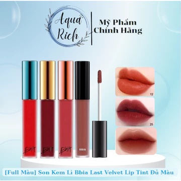 [Full Màu] Son Kem Lì Bbia Last Velvet Lip Tint Đủ Màu [01 - 02 - 03 - 25 - 36 - 39]