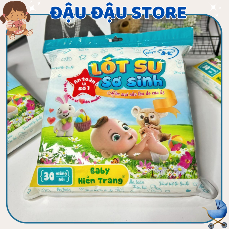 Gói Lót Su Sơ Sinh Hiền Trang 30 Tờ Cho Bé - Mềm, không gây kích ứng, an toàn với làn da của bé Đậu Đậu Store