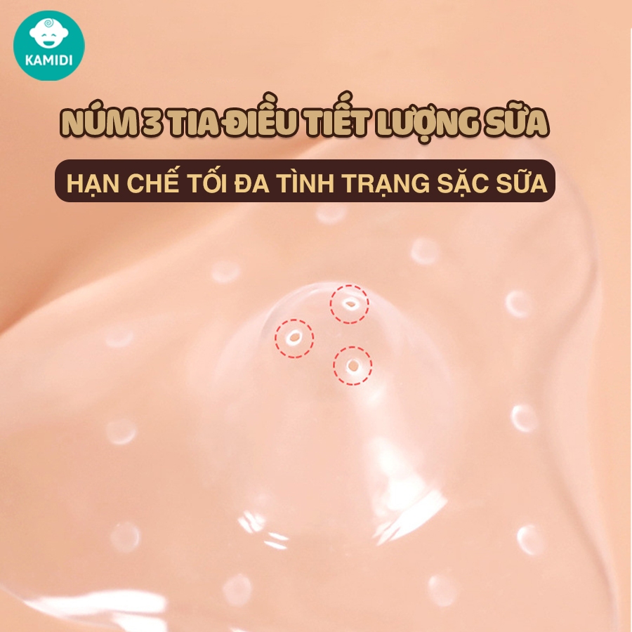 Ảnh Núm Trợ Ti Kamidi Chất Liệu Silicon Co Dãn Mềm Mại Bảo Vệ Đầu Ngực Cho Mẹ Và Hỗ Trợ Cho Bé Ti Song Song Bình Sữa 3