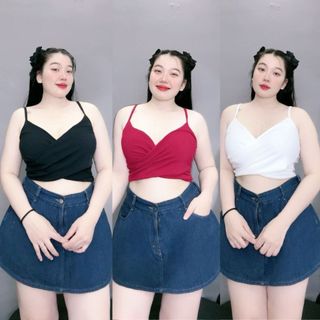 Chân váy jean NHỎ CLOVER bigsize nữ dáng A chất demi cạp cao hottrend đơn giản dễ phối thanh lịch style cá tính CV407
