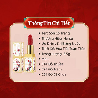 Son Thỏi Lì 3 Màu Tạo Hình Cổ Trang Lên Màu Chuẩn Đẹp Dưỡng Môi Không Khô Không Lem Không Dính Cốc