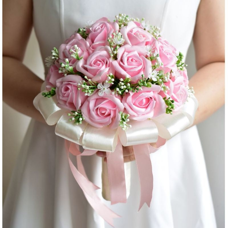Bó Hoa Cưới Cầm Tay Cô Dâu Từ Hoa Lụa Và Sáp Thơm Đa Dạng Mẫu Tặng Hoa ...