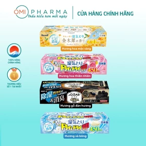 Hộp Hút Ẩm Ngăn Tủ Quần Áo, Tủ Giày… Hakugen Nhật Bản Nhiều Mùi Hương (Bộ 3 hộp, 450ml/ hộp)