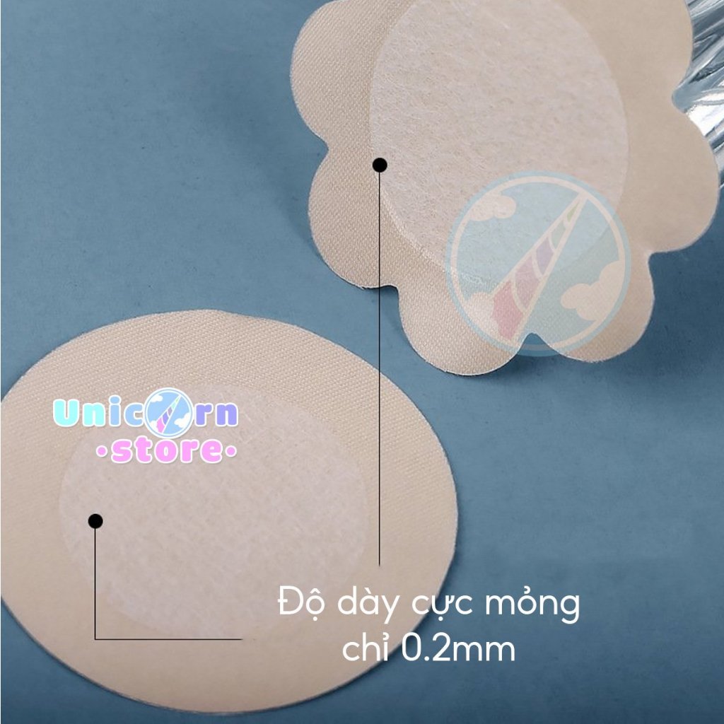 Set 5 Cặp ( 10 Miếng ) Dán Ngực Satin Siêu Mỏng Thoáng Khí Cao Cấp