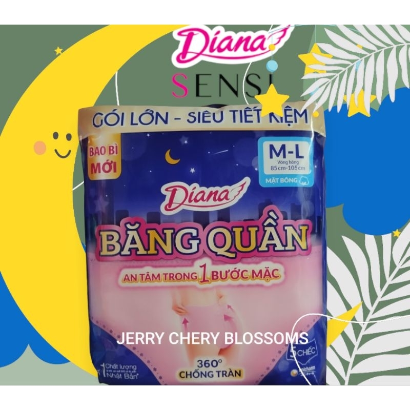 1 gói Băng vệ sinh dạng quần Diana Beauty hip/Kotex 5 chiếc chống tràn 360 độ size ML, XL( hàng tặng hoặc ko tùy chọn)