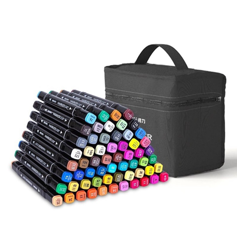 80 Cây Bút màu Marker Touch Cool 2 Đầu tô màu dạ vẽ tranh anime - SÉT BÚT MÀU DẠ KÈM TÚI