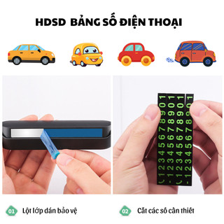 Bảng số điện thoại di động trên xe ô tô. Bảng ghi số điện thoại gắn taplo dừng đỗ xe tiện lợi