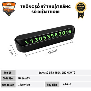 Bảng số điện thoại di động trên xe ô tô. Bảng ghi số điện thoại gắn taplo dừng đỗ xe tiện lợi