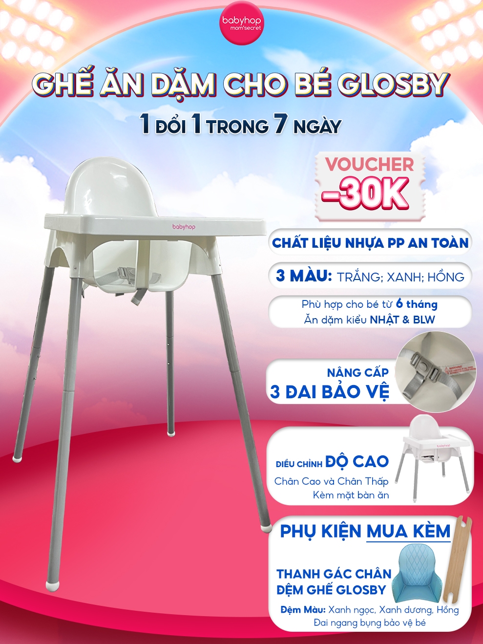 Ghế ăn dặm Babyhop