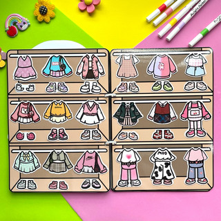 (mới) Đồ chơi bóc dán thời trang Búp bê giấy Tocaboca size to - Búp bê giấy Pighandmade