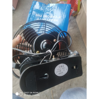Quạt kẹp ô tô, Quạt kẹp trên xe ô tô xe hơi lồng sắt cánh sắt đen điện 12v và 24v