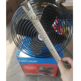 Quạt kẹp ô tô, Quạt kẹp trên xe ô tô xe hơi lồng sắt cánh sắt đen điện 12v và 24v