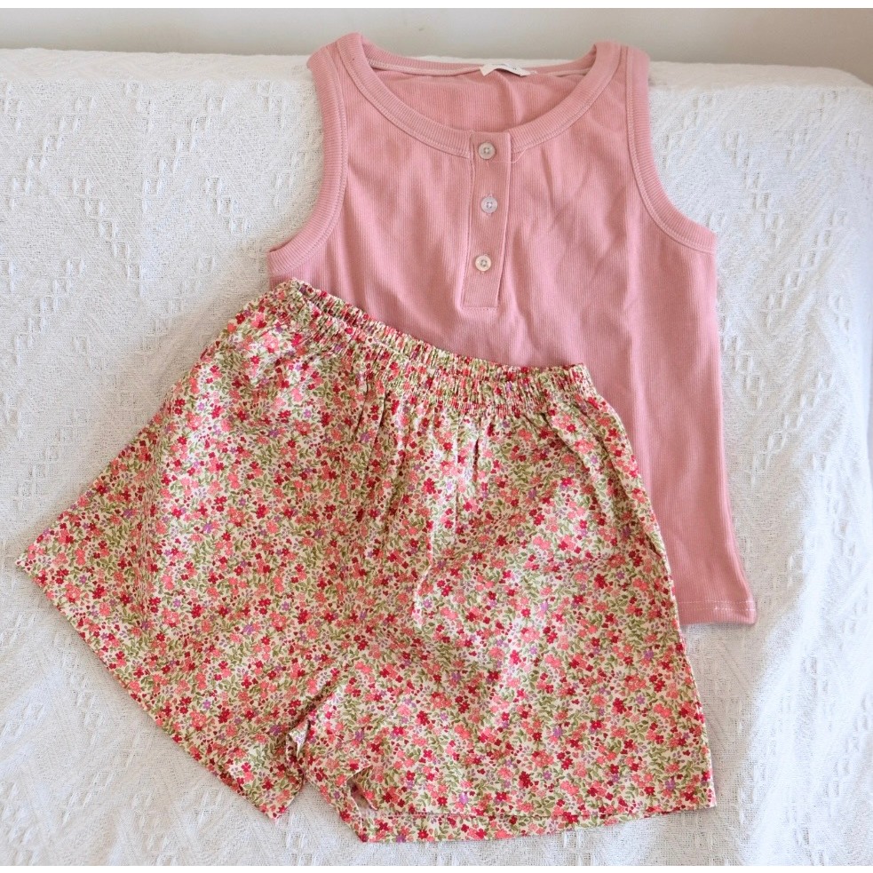 Set Bộ Quần Đùi Áo Ba lỗ thun gân ôm trẻ trung -Sét đồ bộ Chất áo gân ôm có nút, quần đũi mềm mại, đồ bộ mùa hè mát