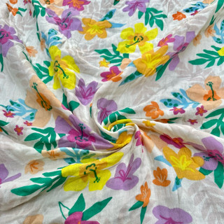 Vải Xô Muslin 2 Lớp In Hoạ Tiết Hoa Mùa Hè Màu Siêu Nổi Bật Khổ 1m45