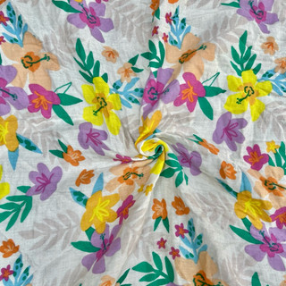 Vải Xô Muslin 2 Lớp In Hoạ Tiết Hoa Mùa Hè Màu Siêu Nổi Bật Khổ 1m45