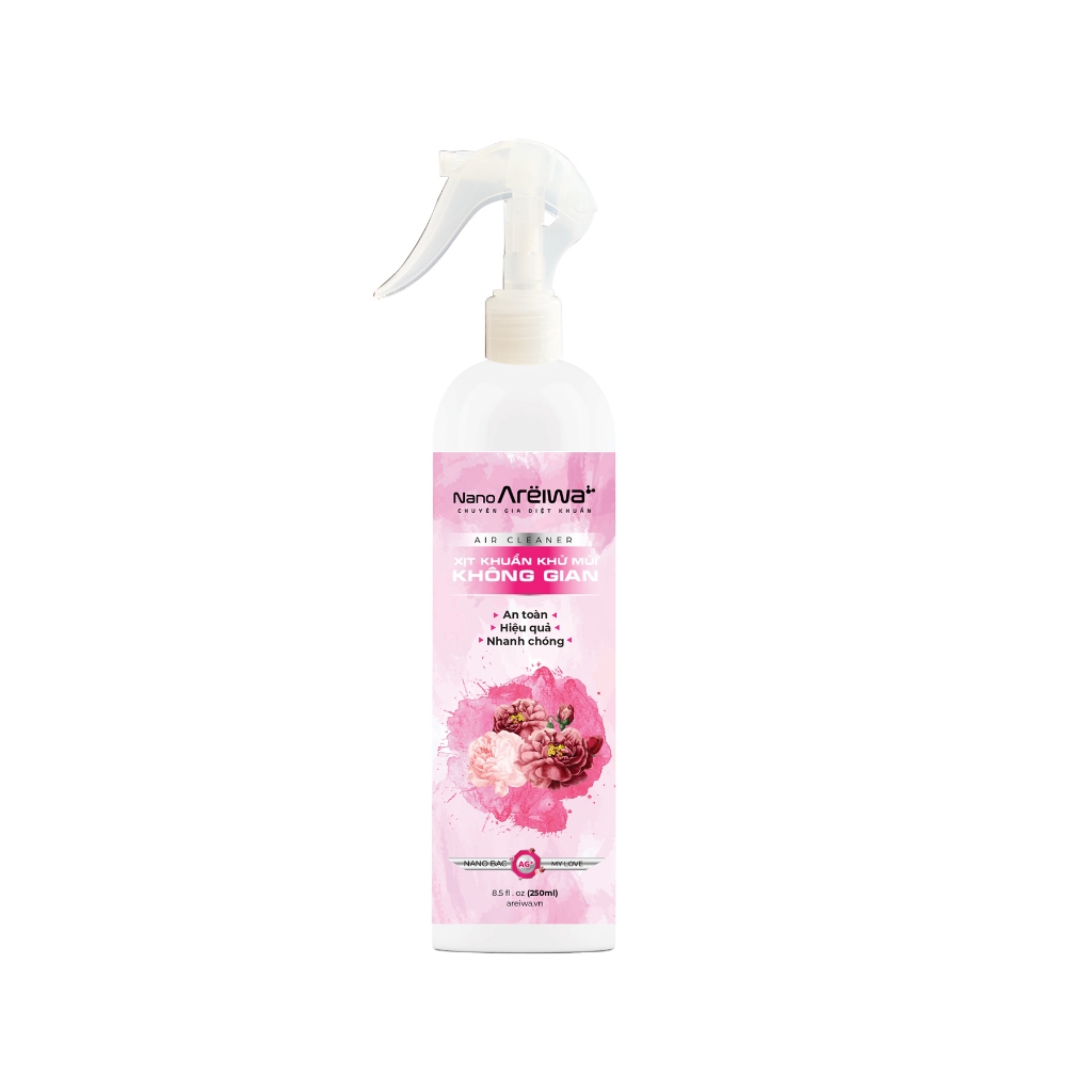 Xịt thơm phòng khử mùi diệt khuẩn và đuổi muỗi côn trùng Nano Areiwa 250ml - Tinh dầu thiên nhiên an toàn hiệu quả  quả