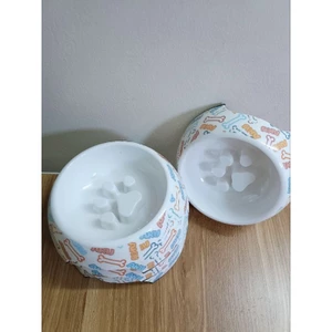 Khay đồ ăn cho chó mèo thú cưng in họa tiết
