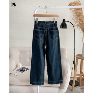 Quần Jeans Nữ Ống Suông Cạp Cao Gấu To – Form Rộng Tôn Dáng Twentyfive Fashion - 5706
