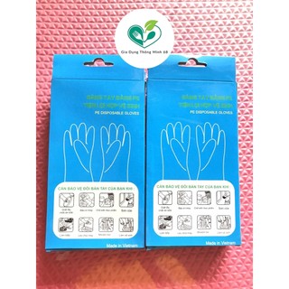 HỘP 100 CHIẾC GĂNG TAY NILON VỆ SINH THỰC PHẨM - SÉT 100 găng tay nilon