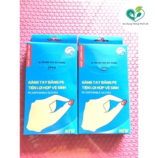 HỘP 100 CHIẾC GĂNG TAY NILON VỆ SINH THỰC PHẨM - SÉT 100 găng tay nilon