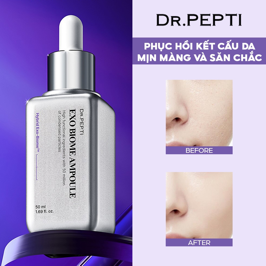 Chăm sóc da khô và sớm lão hóa với tinh chất DR.PEPTI Pepti Exo Biome Ampoule